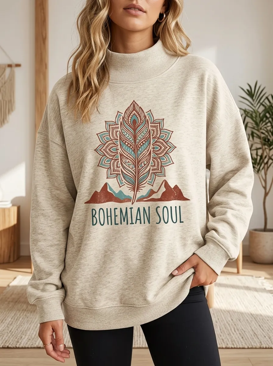 Bohemian Soul Feather Sweatshirt