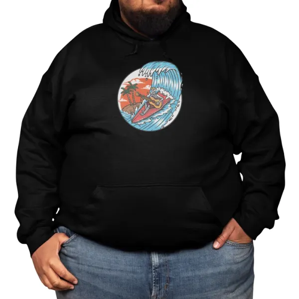 Men's Casual Art-Patterned Printed Long-Sleeved Hooded Sweatshirt