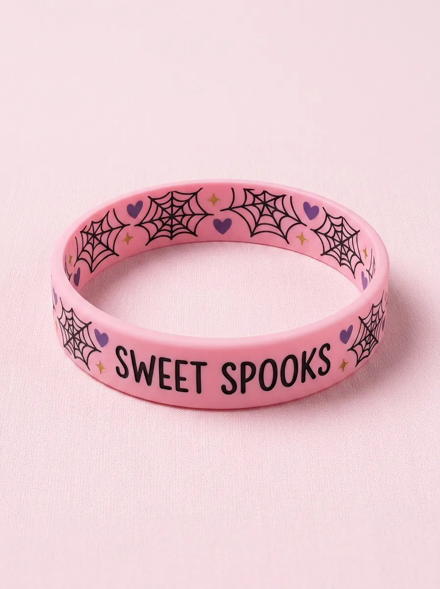 Spiderweb Sweet-Spooks Halloween Graphic Wristband