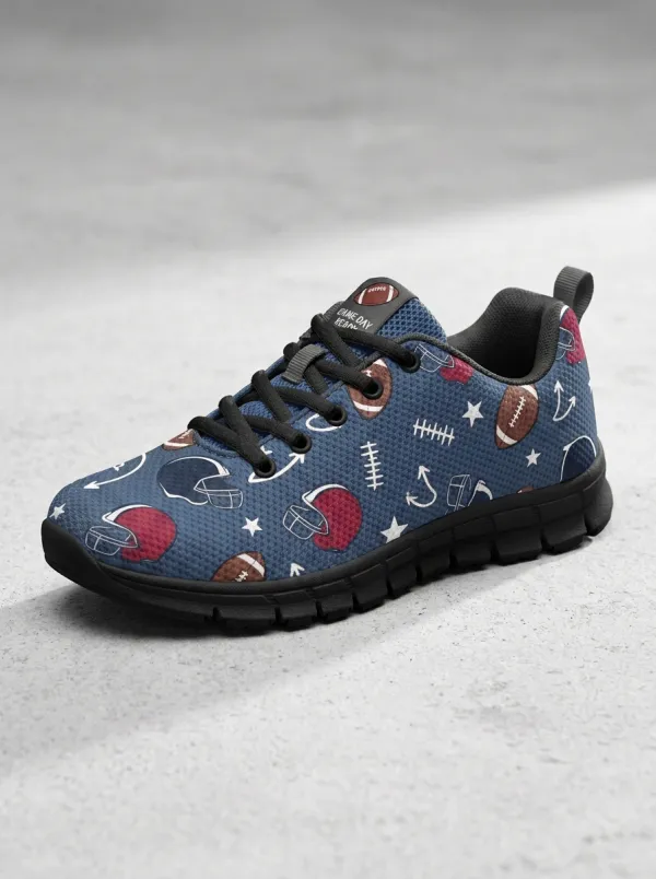 Unisex American Football Fan Helmet Ball Star Printed Sneakers