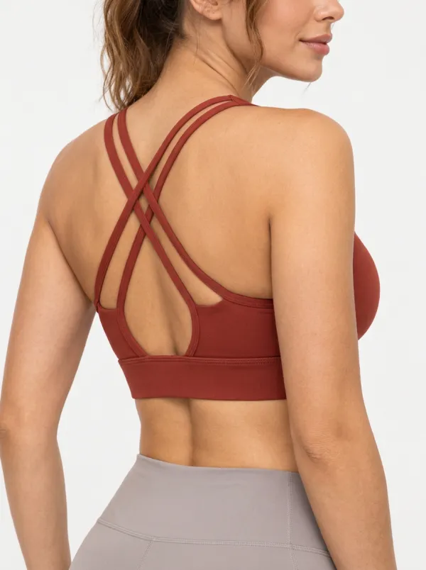 Women's Cross Back Workout Bra with Everyday Detail