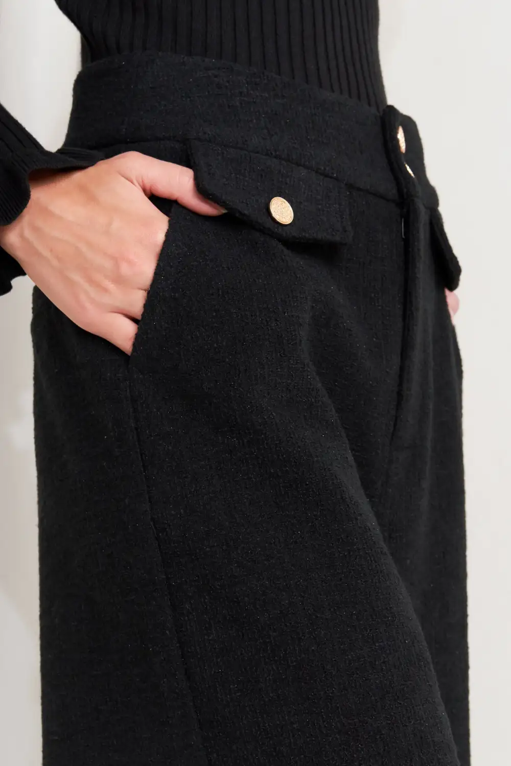 Versatile Silhouette Sequin Wide Leg Pants
