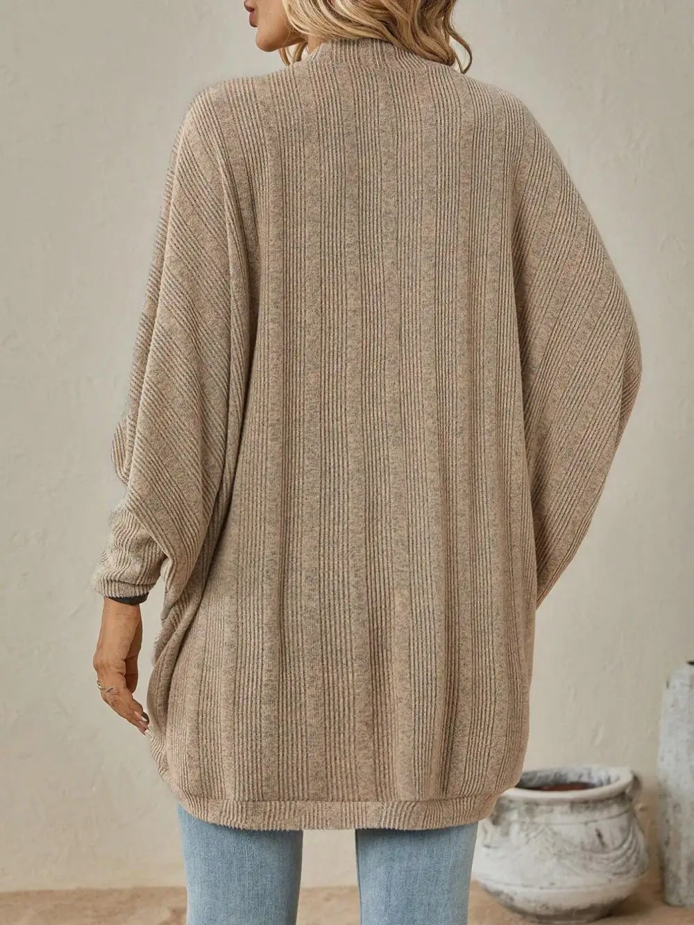 Open Front Batwing Sleeve Cardigan