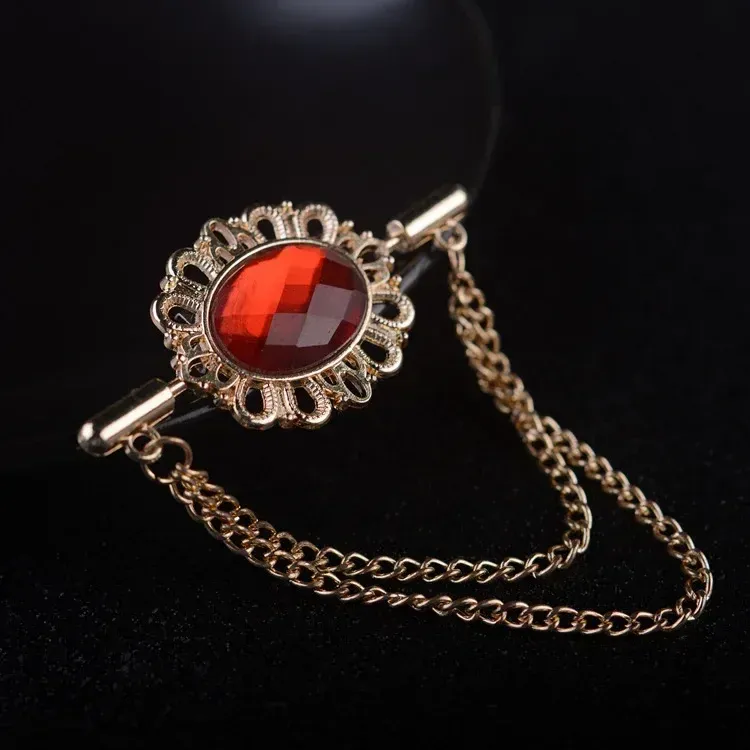 Layered Oval Chain Brooch