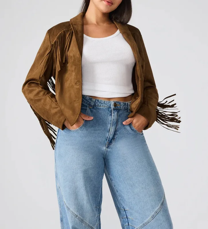 Suede Look Stretch Blend Jacket