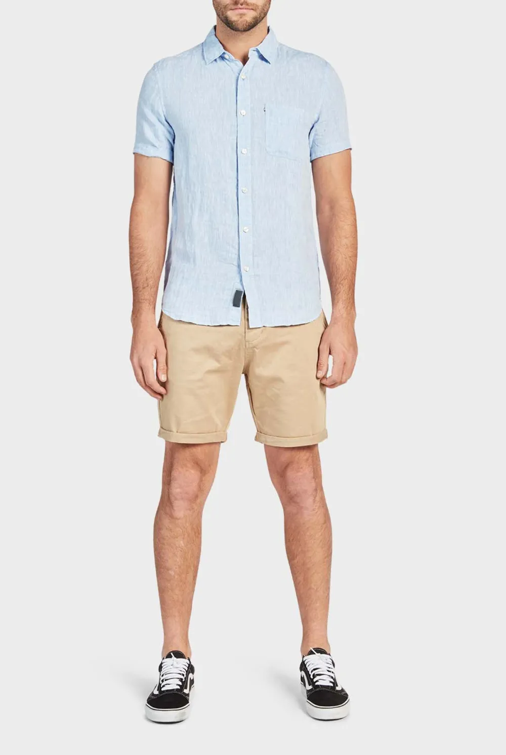 Breathable Linen Blend Short Sleeve Button Up Shirt