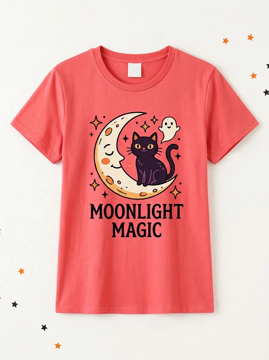 Cat Magic Halloween Graphic T-Shirt