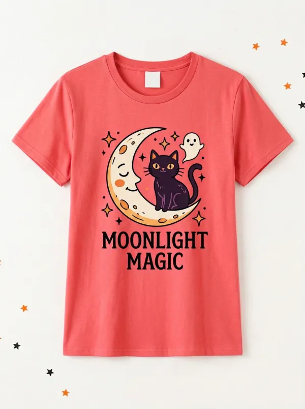 Cat Magic Halloween Graphic T-Shirt