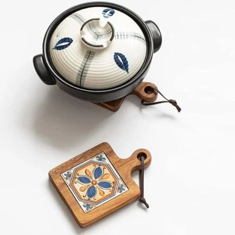 Tile And Wood Pot Tiles