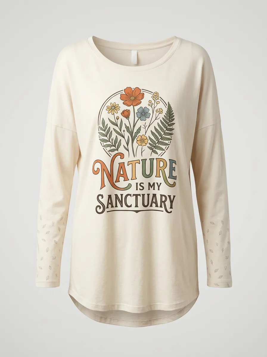 Nature Lover Wildflower Sanctuary Long Sleeve Top