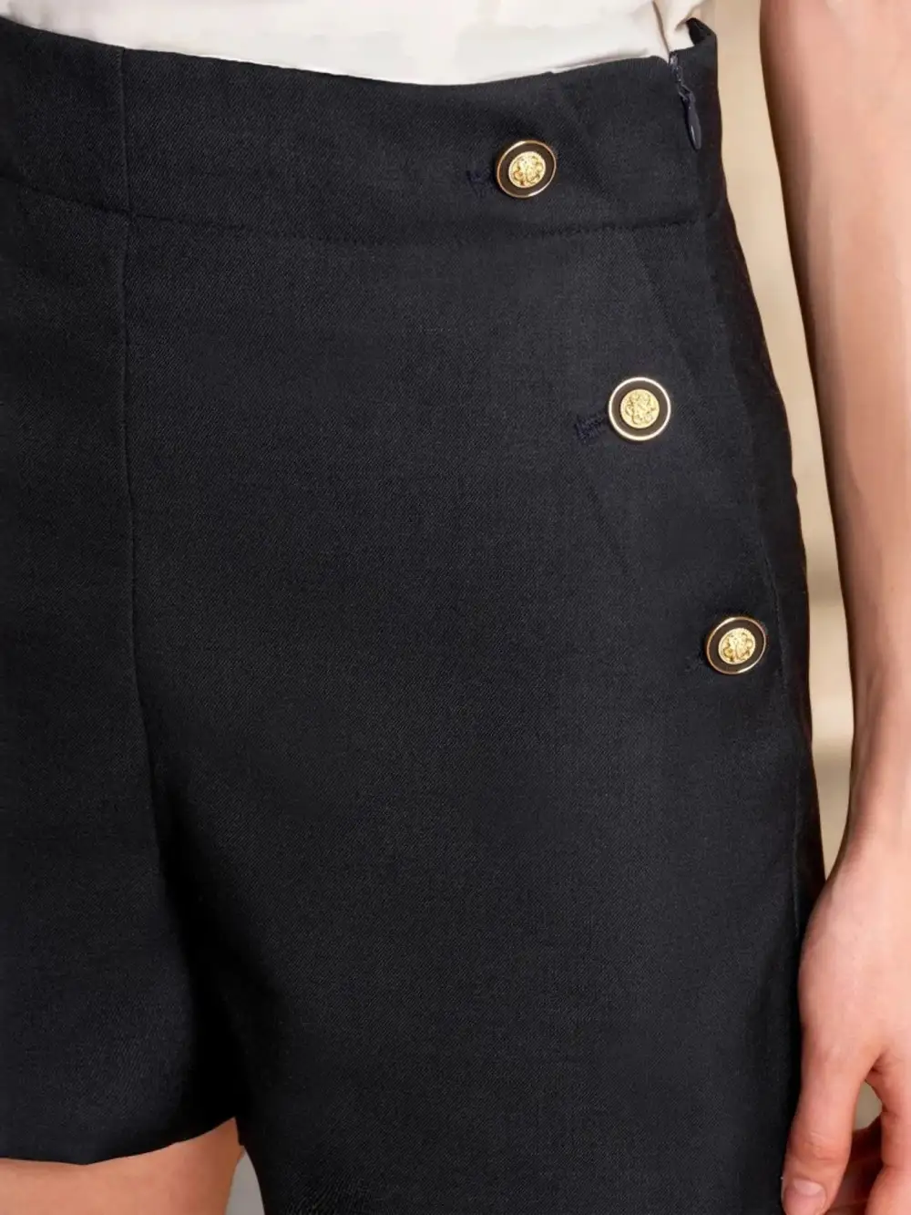 Polyester High-Waisted Shorts