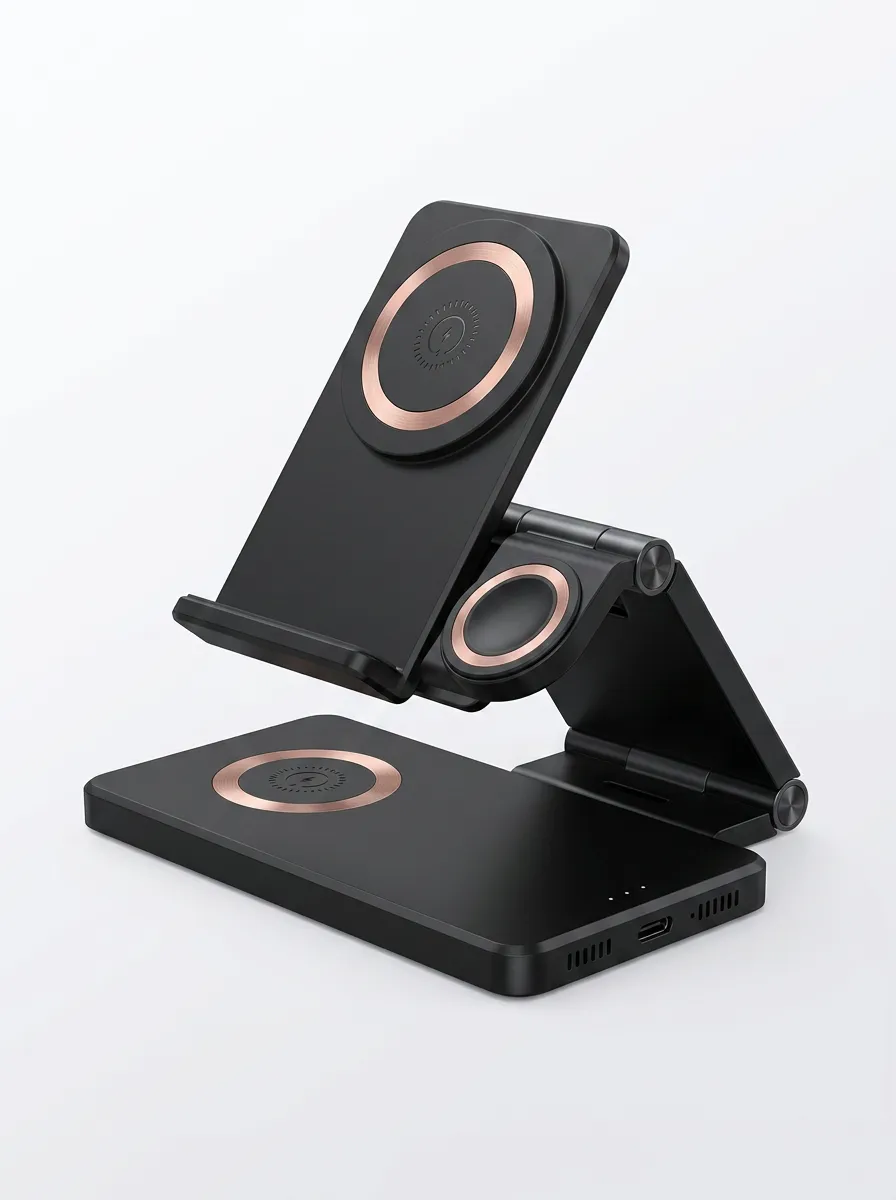 Streamlined 3-in-1 Foldable Magnetic Wireless Charger