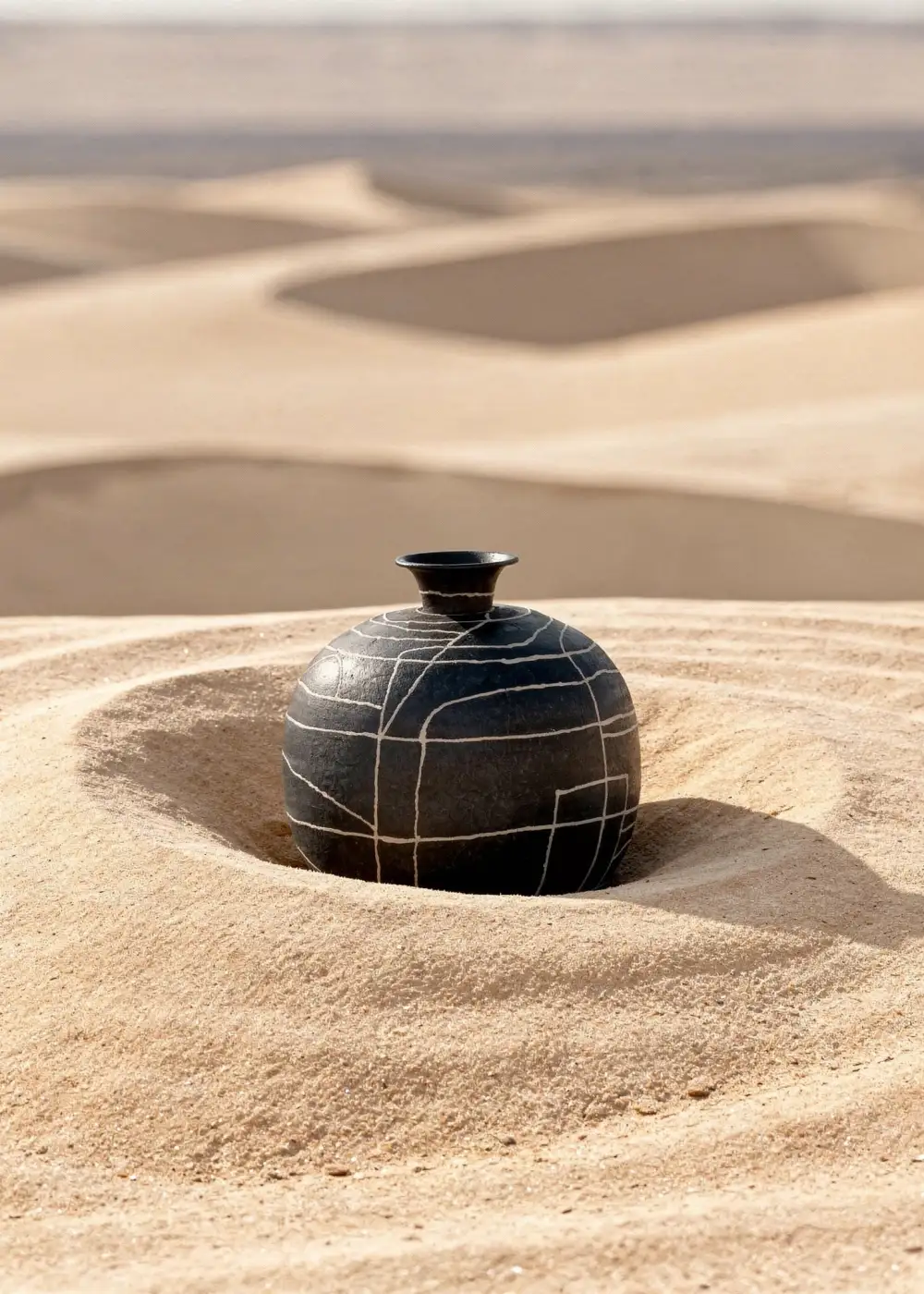 Dune Obsidian Vase Black Small