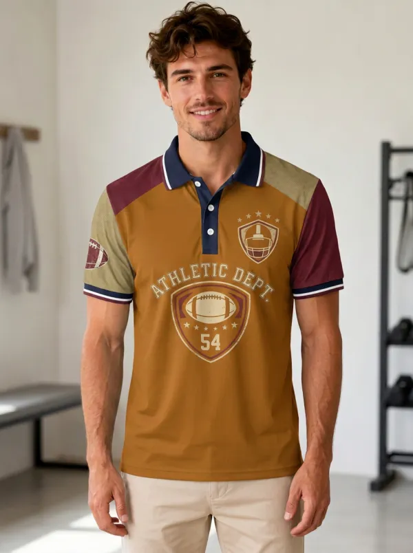 Men's Heritage Football Athletic Shield Polo Shirt
