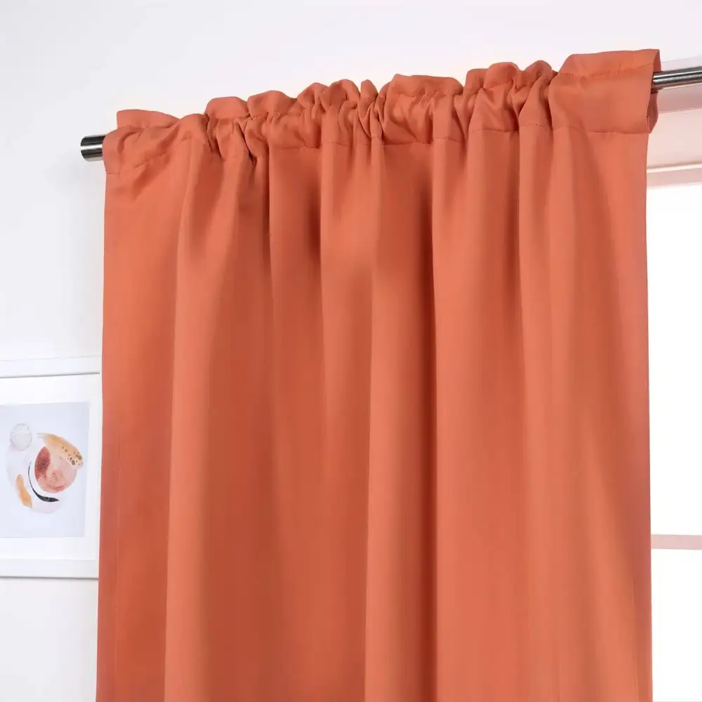 Classic Blackout Polyester Solid Back-Tab Curtain Panel