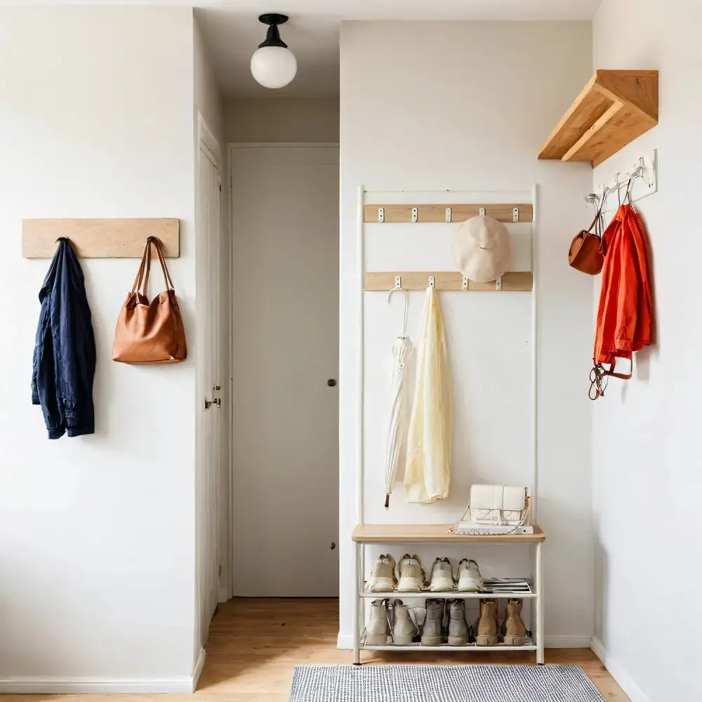 Entryway Coat Rack With Storage Bench