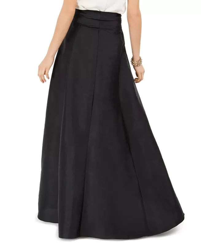 Satin Pocket Button Closure Skirt