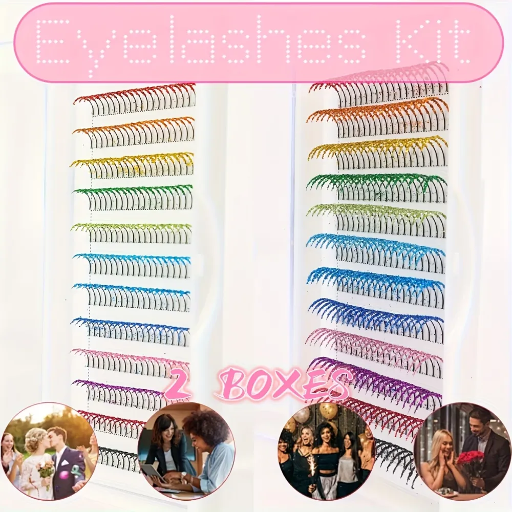 Glitter Colored False Lashes