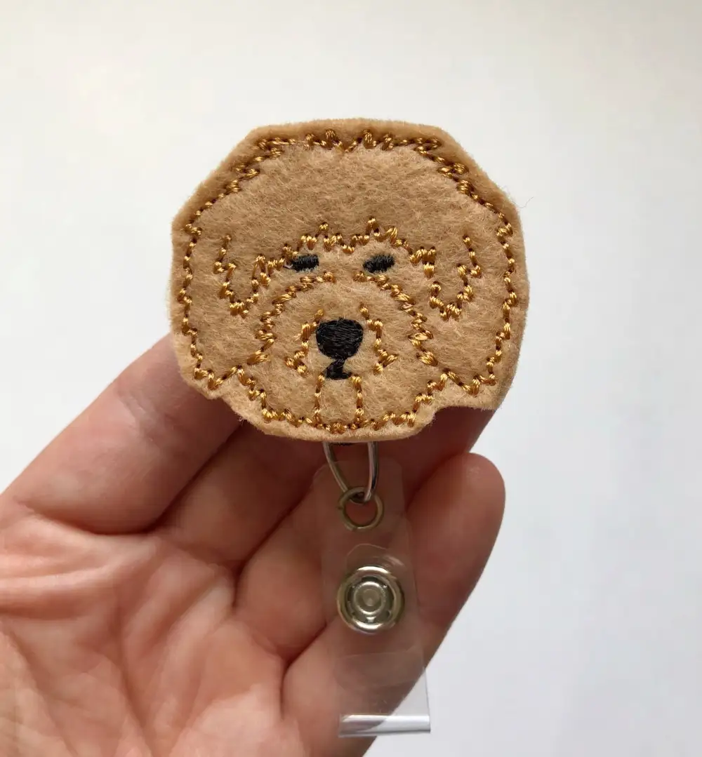 Dog Theme Doodle Retractable Badge Reel