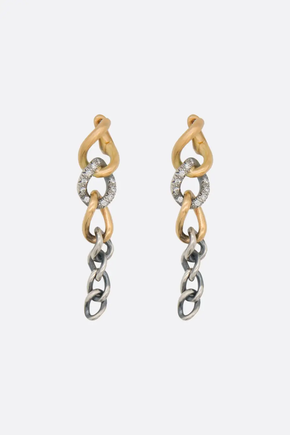 Gold Tone Silver Tone Chain Earrings