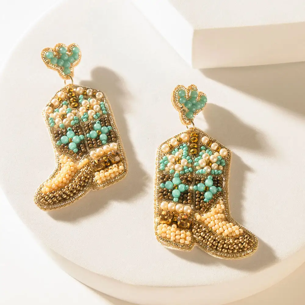 Rustic Graphic Floral Earrings