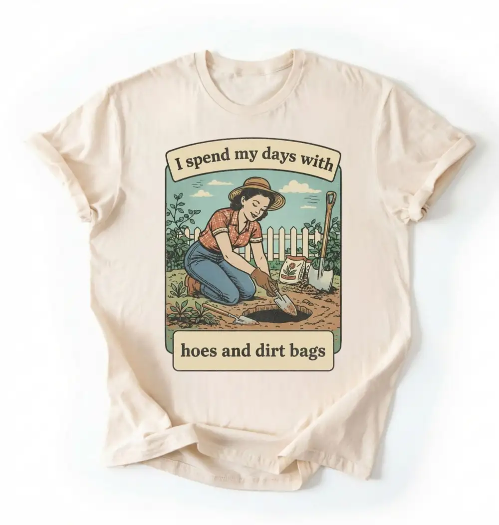 Garden Tools Dirt Graphic Cotton Tee