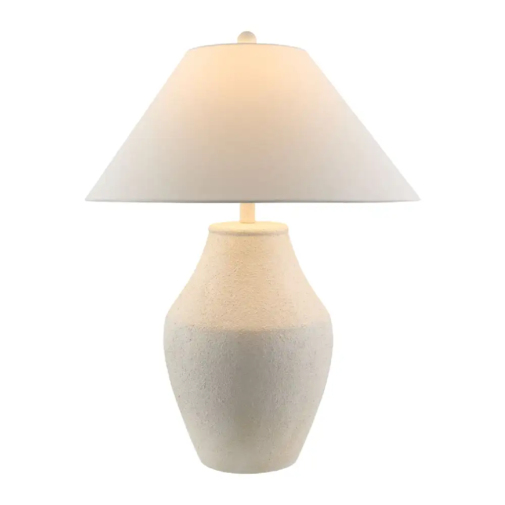 Linen Shade Outdoor Ceramic Metal Linen Table Lamp