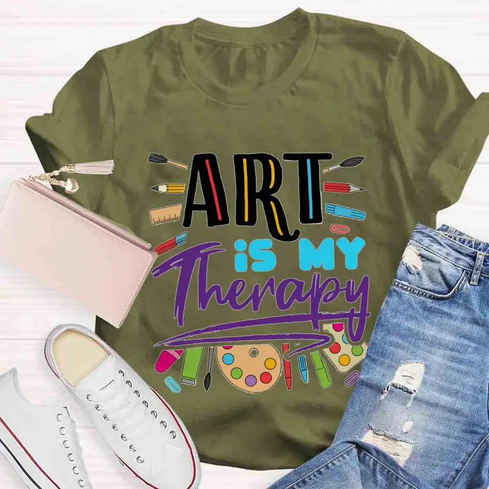 Art Is My Therapy Pastel Pencil T-Shirt