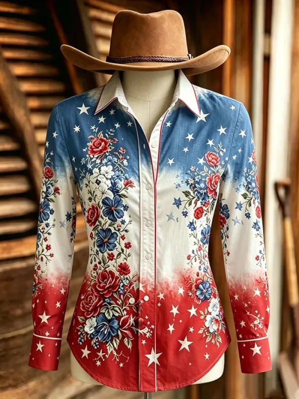 250Th Anniversary Flower Commemorative Printed Shirt For American Women