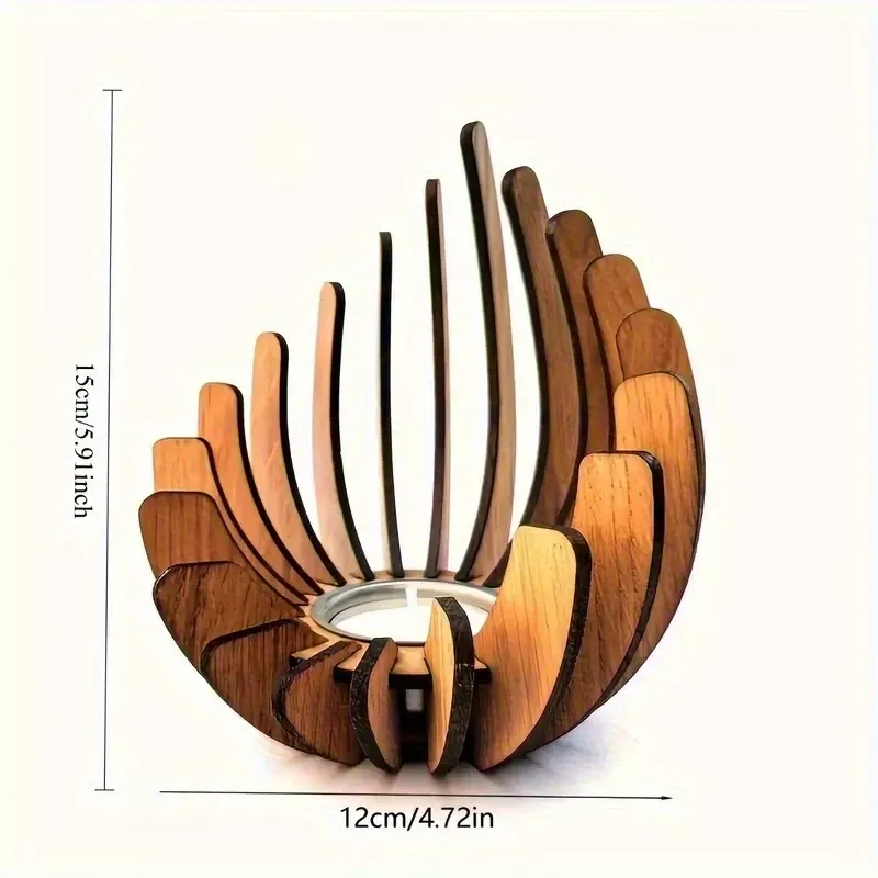 Artistic Wood Candle Holder