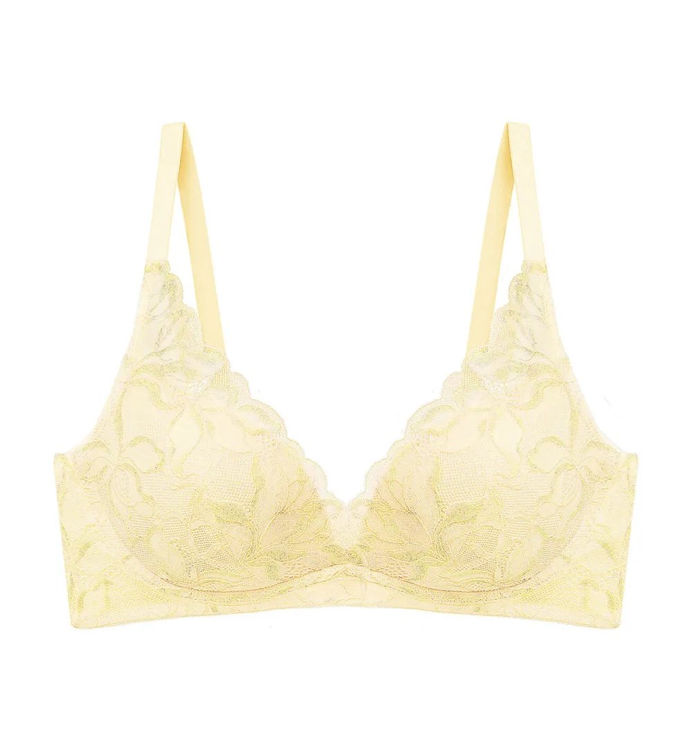 Women's Non-Wired Deep-V Push-Up Lace Bra