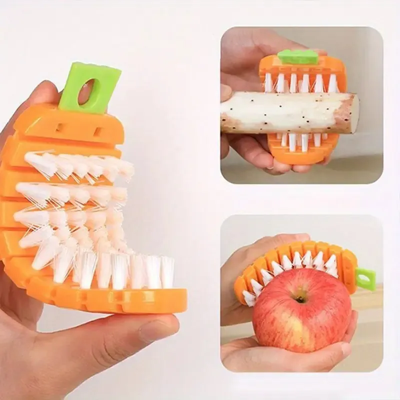 Multi-Functional Plastic Brush For Vegetables And Fruits