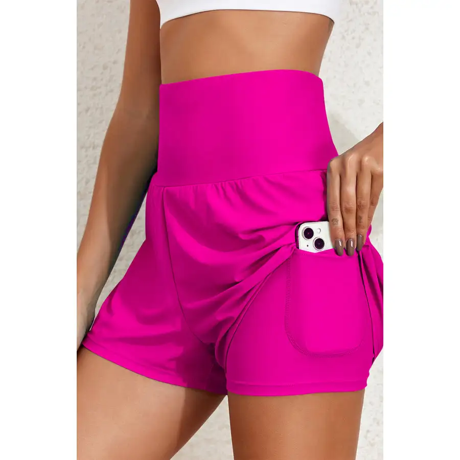 Women's High-Waist Pocketed Shorts Swim Bottom