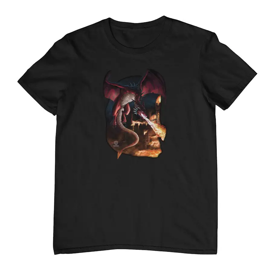 Dragon Flame Graphic Cotton T-Shirt