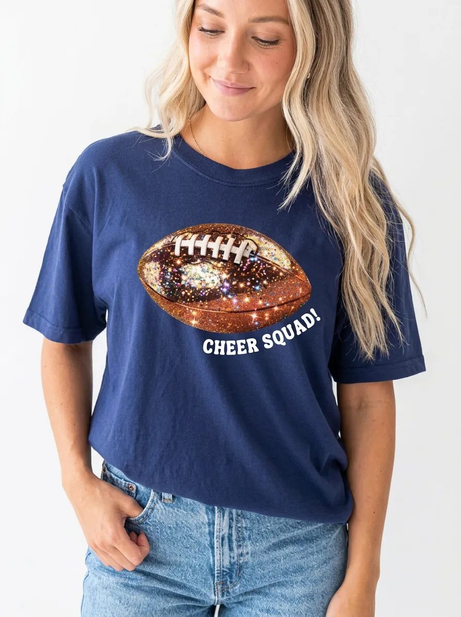 Women's Gridiron Ball Galaxy Sparkle Graphic T-Shirt
