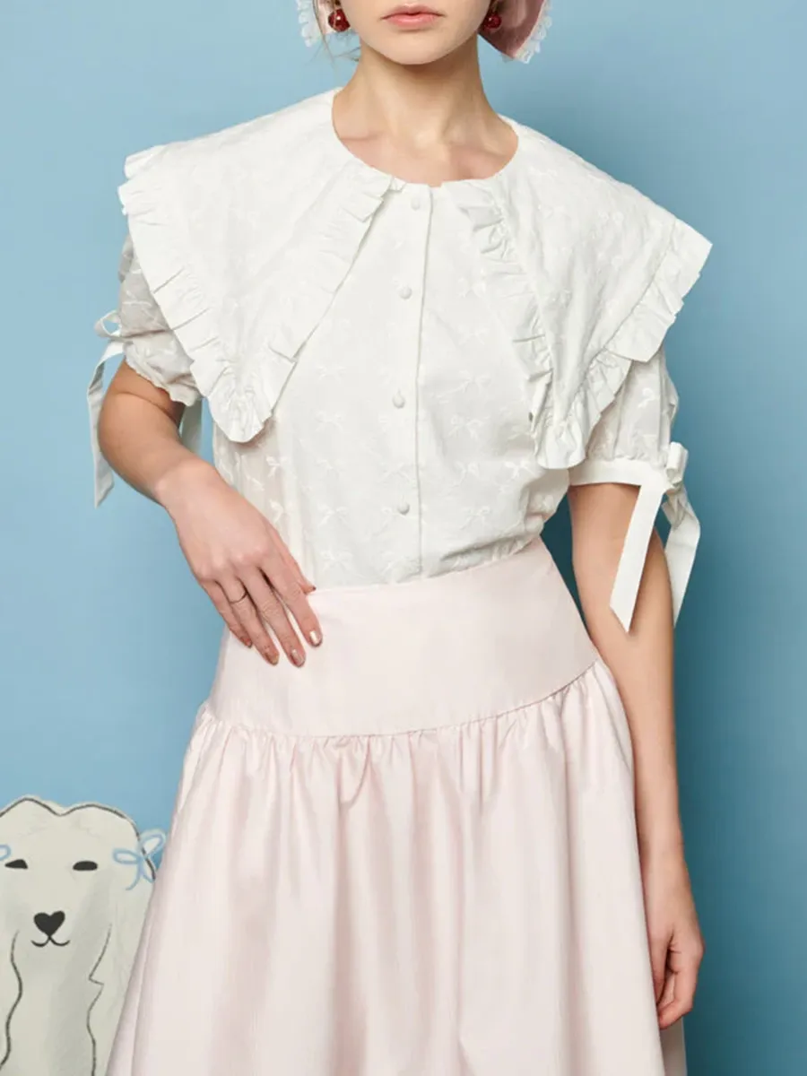 Bow Embroidered Blouse