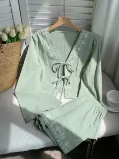 Pocketed Cotton Top and Shorts Matching Set