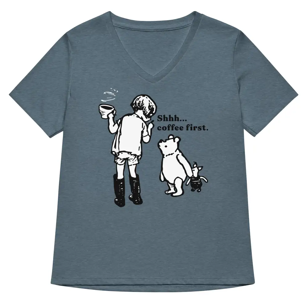 Coffee First V Neck Tee