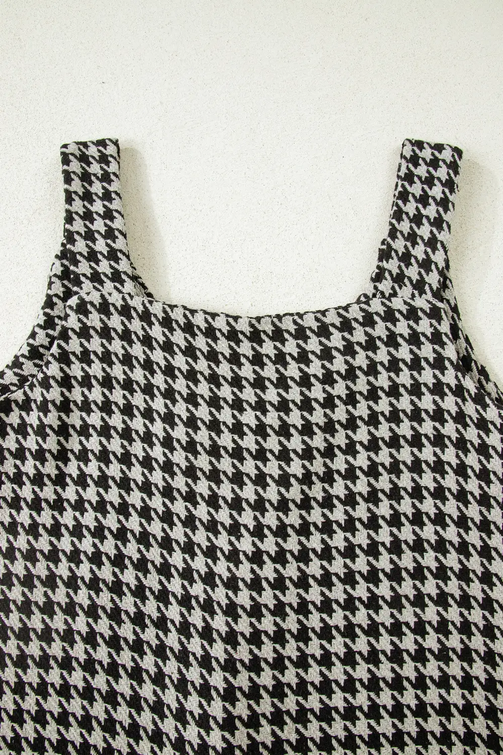 Houndstooth Printed V Neck Mini Dress