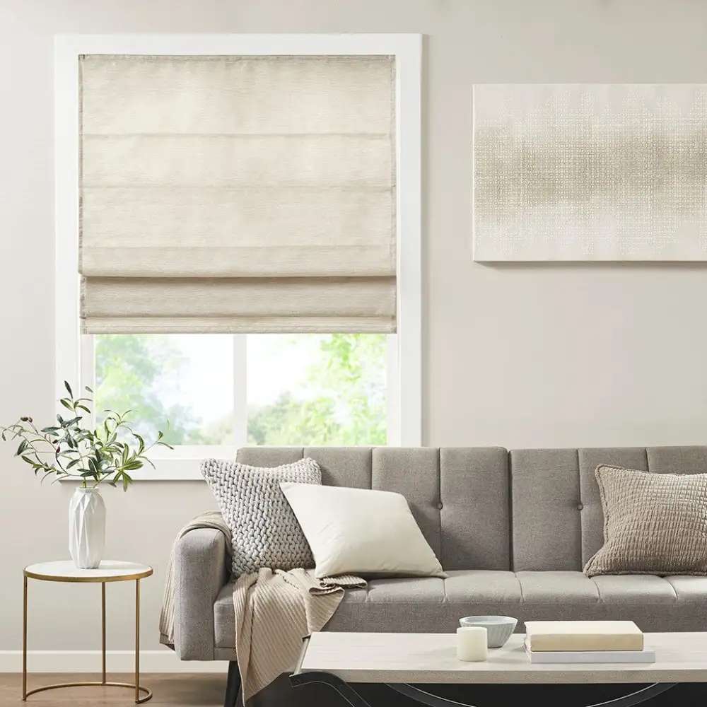 Refined Room Darkening Faux Silk Cordless Contemporary Roman Shade