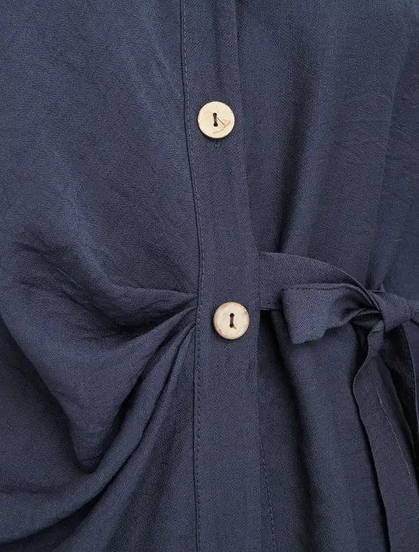 Modern Long Sleeve Straight Fit Stand Collar Button Shirt