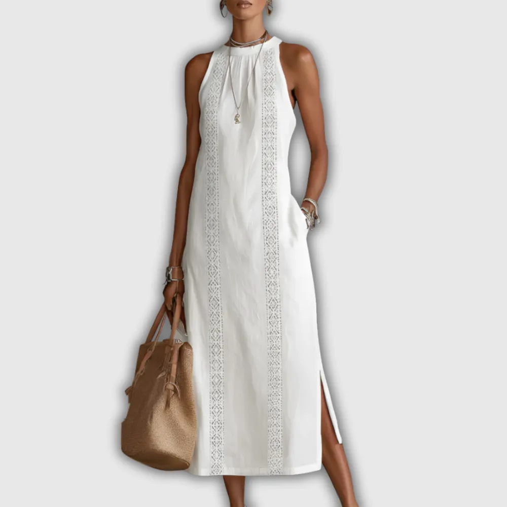 Linen Cotton Relaxed Midi Dress