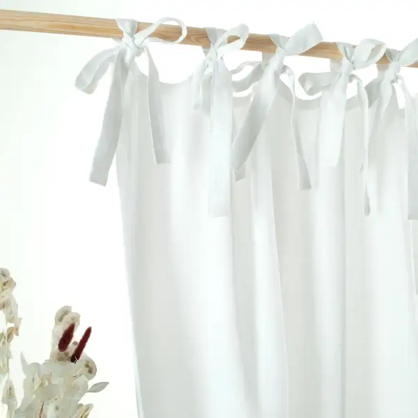 Top Tie Linen Curtain Panel