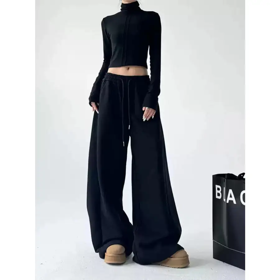 Oversized Wide Leg Drawstring Pants