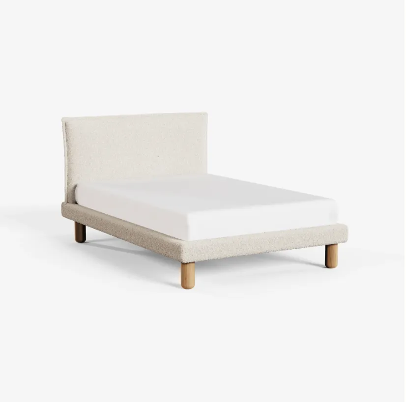 Refined Upholstered Boucle Bed