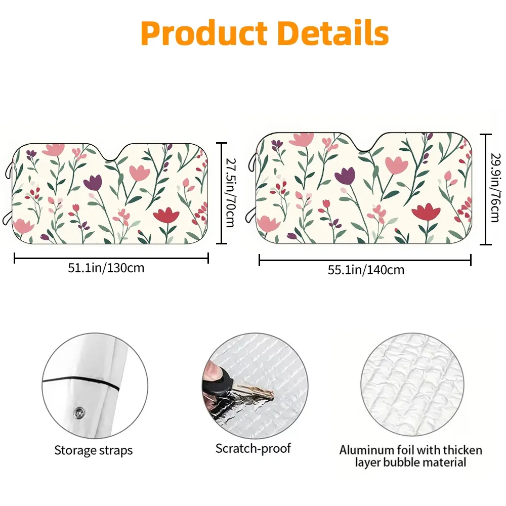 Floral Car Windshield Sunshade