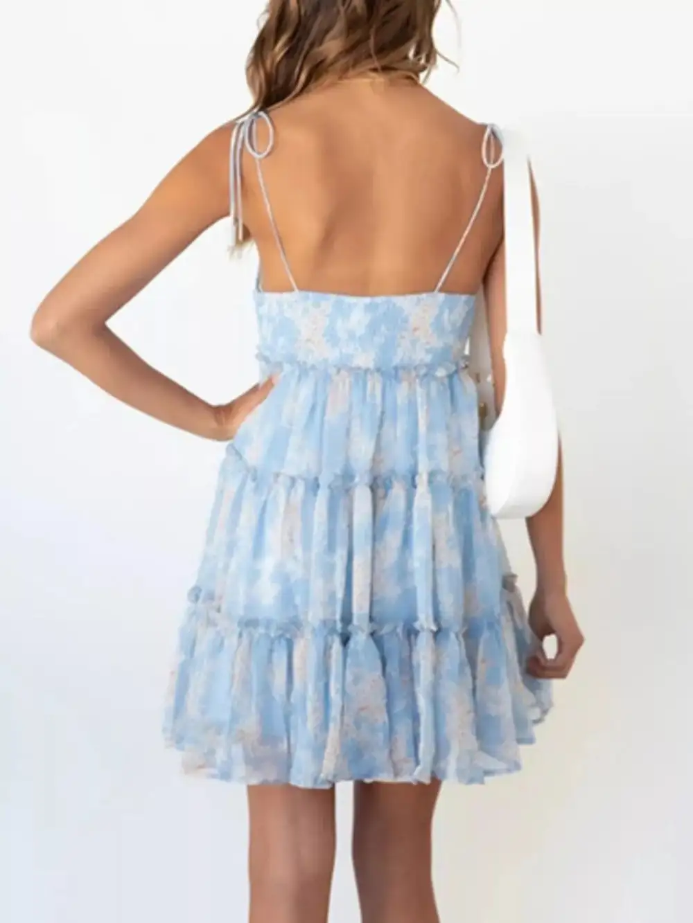 Relaxed Shape Floral Printed Ruffle Mini Dress