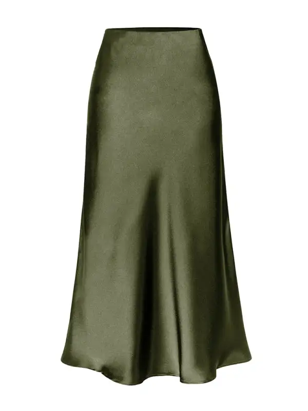 Airy Simple Satin Skirt