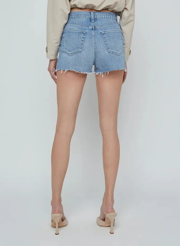 Embellished Denim Belt Loop Shorts