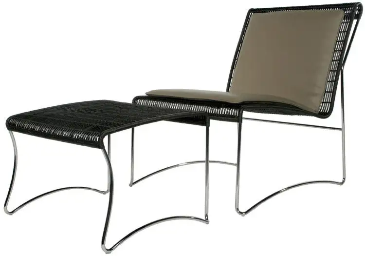 Woven Rattan Stainless Steel Lounge Chair